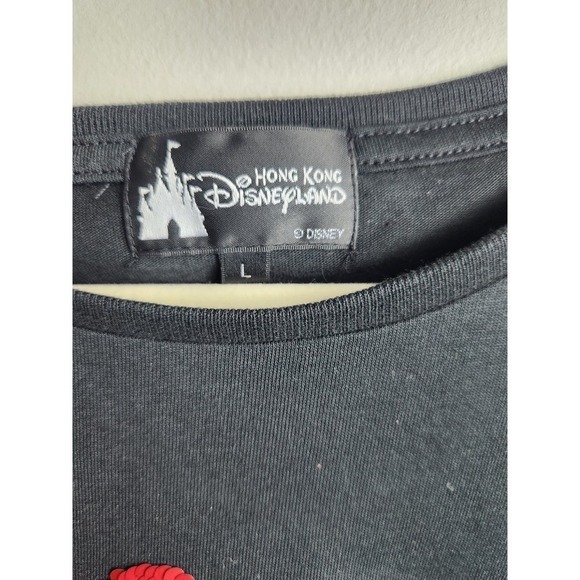 Disneyland Hong Kong Minnie Graphic with Sequin detail sz L slim fit minnie - Picture 4 of 7